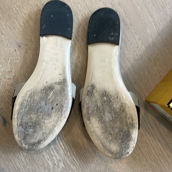 Fendi canvas and black leather slides - Picture 3 of 8